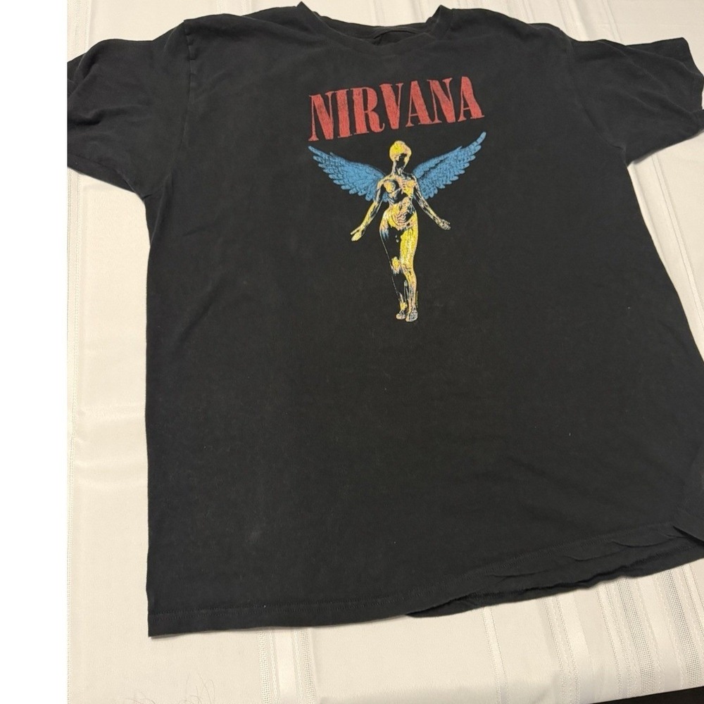 Vintage Nirvana In Utero T Shirt Black Y2K Graphic Tee XL 100% Cotton Grunge